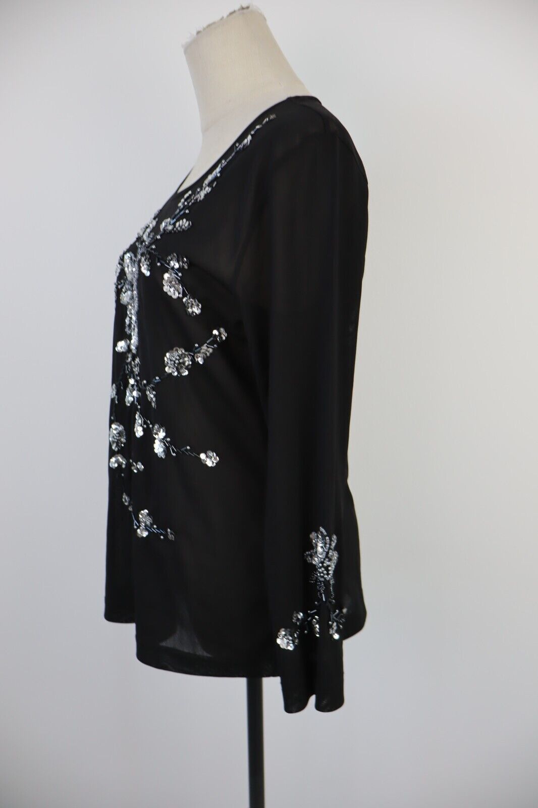 MAGLIA VELATA DONNA TG 42/44 WOMAN T-SHIRT SCINTILLE PAILLETTES VINTAGE Y2K 00'S