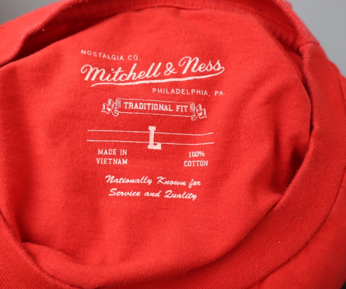 MITCHELL & NESS MAGLIA UOMO COTONE L MAN COTTON T-SHIRT VINTAGE CASUAL BULLS 91