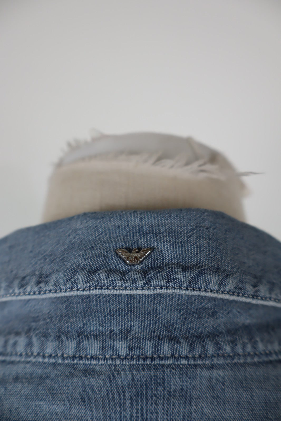 AJ ARMANI JEANS CAMICIA DONNA TG. 42 WOMAN SHIRT CASUAL VINTAGE DENIM COTONE