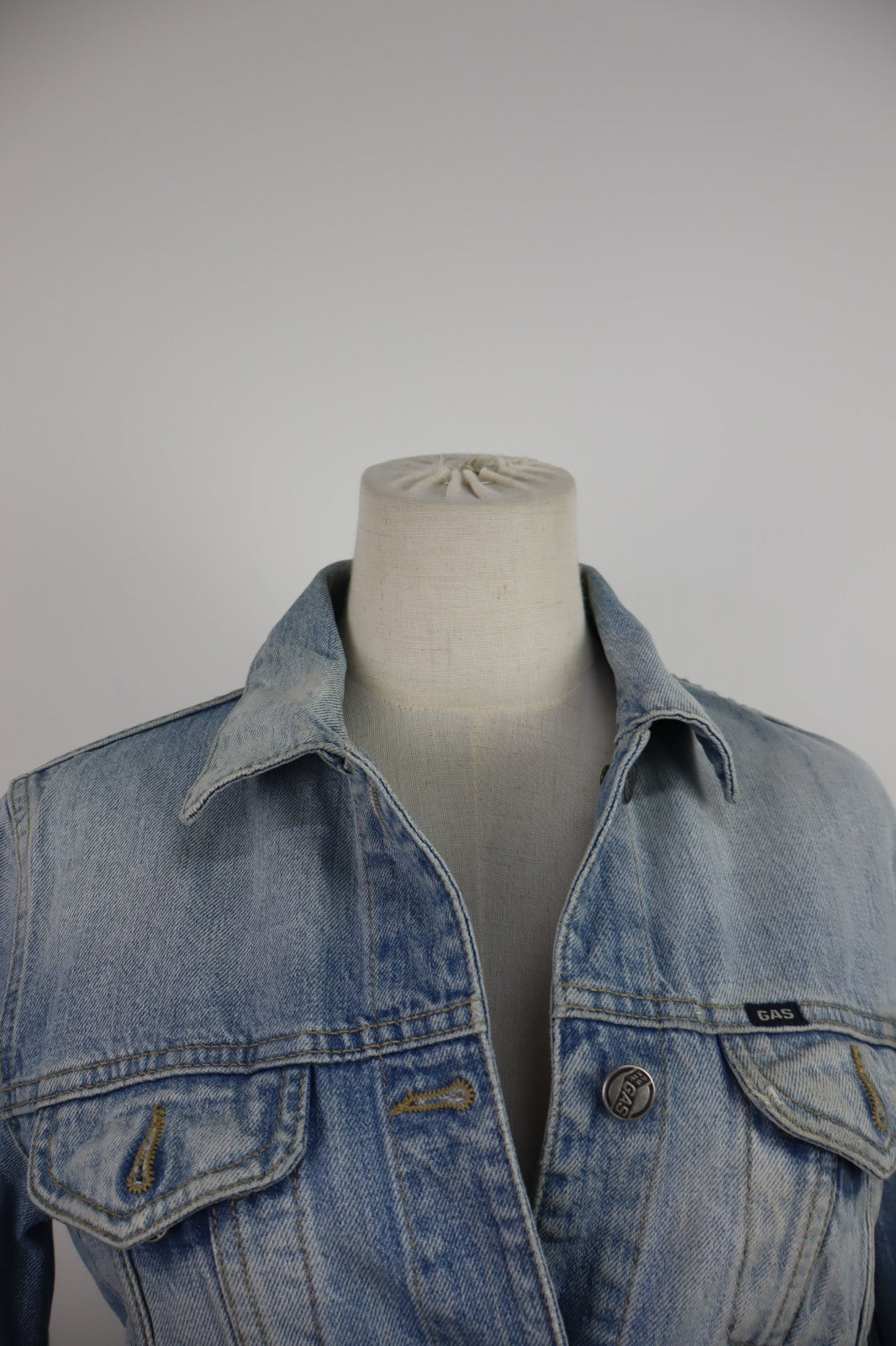 GAS JEANS GIUBBINO DONNA Tg. L WOMAN CASUAL JACKET COTONE COTTON DENIM VINTAGE