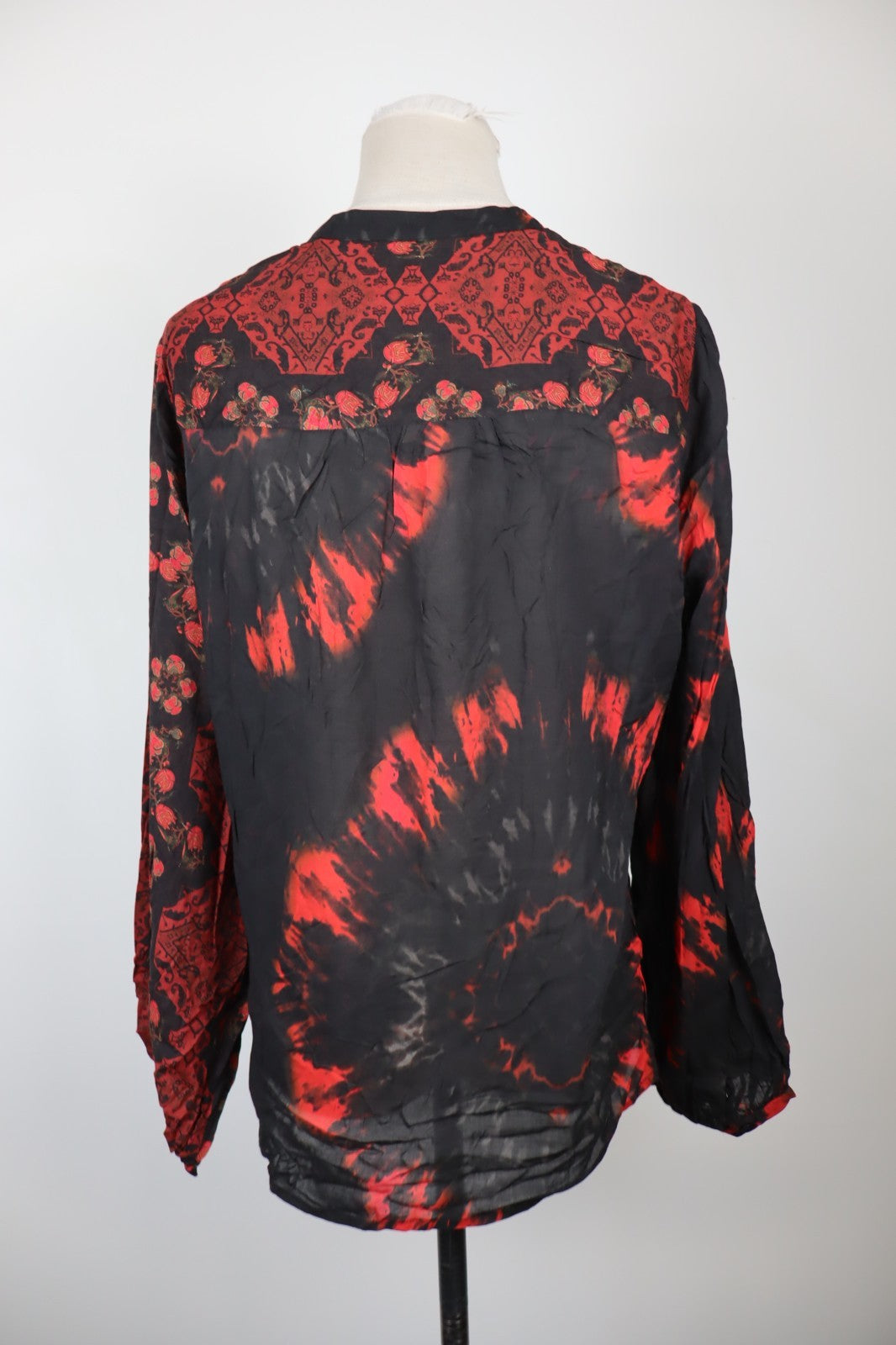 DESIGUAL CAMICIA BLUSA DONNA TG XL WOMAN SHIRT CASUAL VINTAGE MANICA LUNGA LOGO