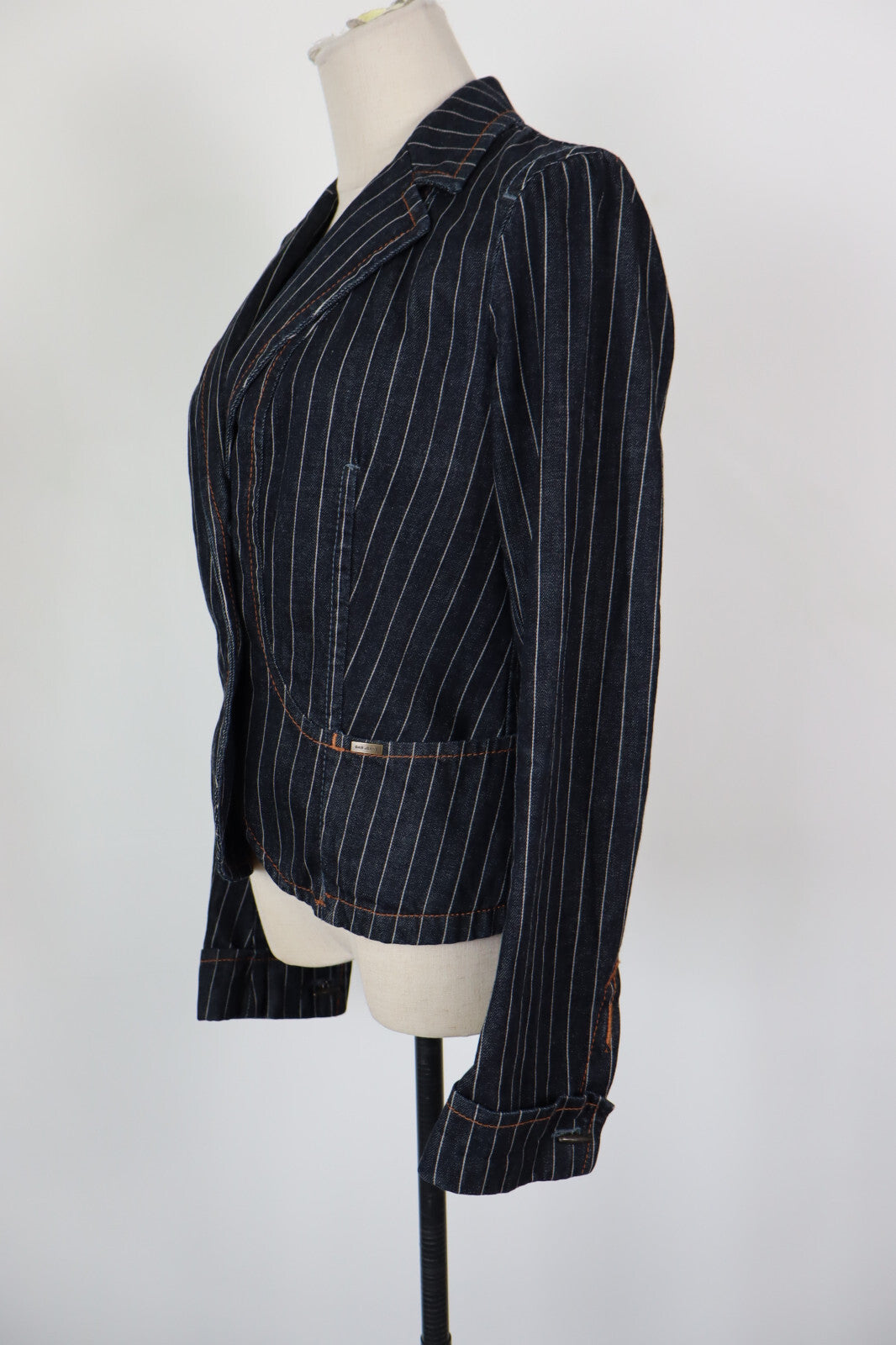 GAS JEANS GIUBBINO DONNA TG 42 MAN GIACCA VINTAGE CLASSIC DENIM GESSATO