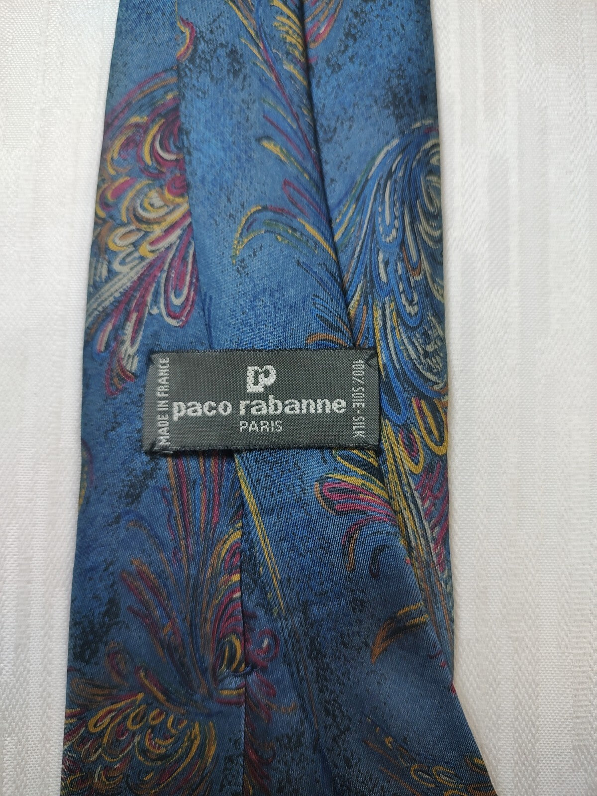 PACO RABANNE 100% SILK TIE SETA CRAVATTA NECKTIE MADE IN FRANCIA CLASSIC