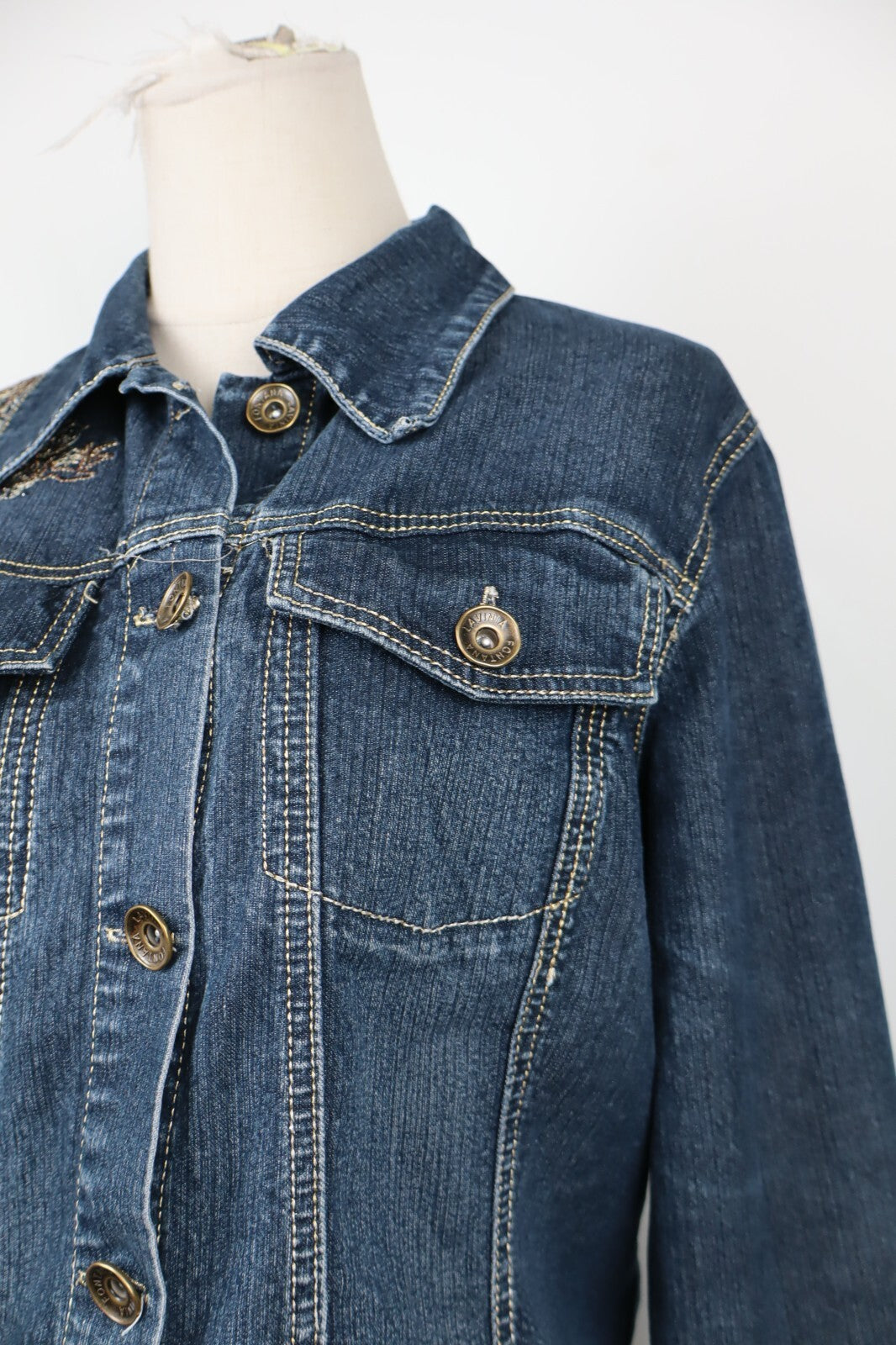 LAVINIA FONTANA GIUBBINO JEANS DENIM DONNA Tg M WOMAN CASUAL VINTAGE JACKET