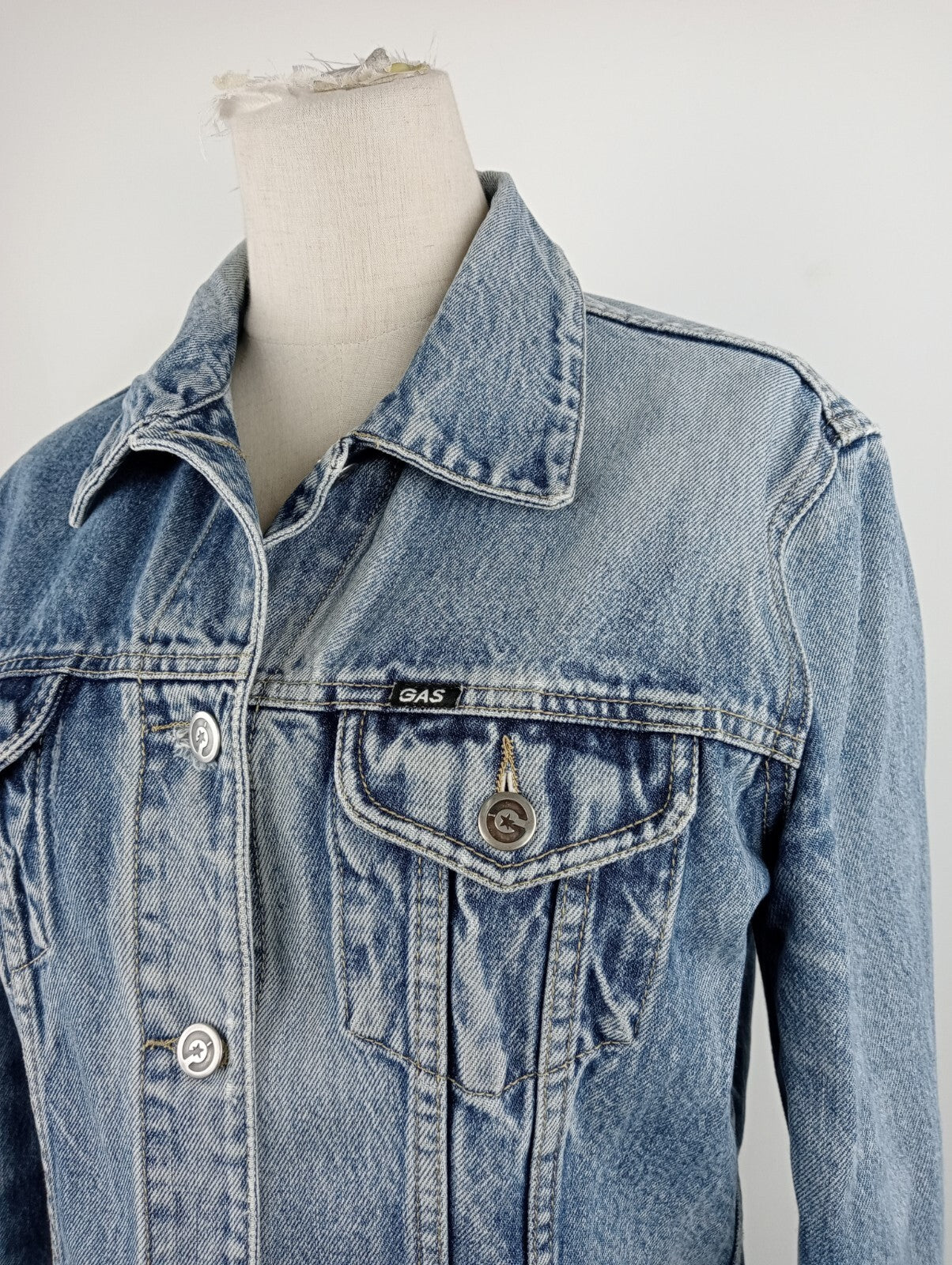 GAS JEANS GIUBBINO DONNA Tg. XL WOMAN CASUAL JACKET COTONE COTTON DENIM VINTAGE