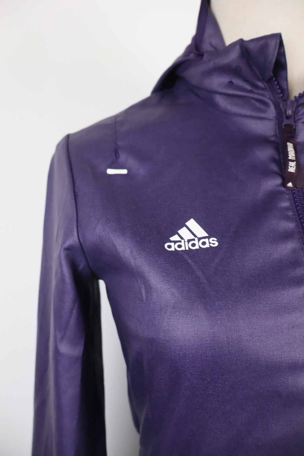 ADIDAS FELPA CALCIO REAL MADRID CAPPUCCIO DONNA XS WOMEN CASUAL VINTAGE JACKET