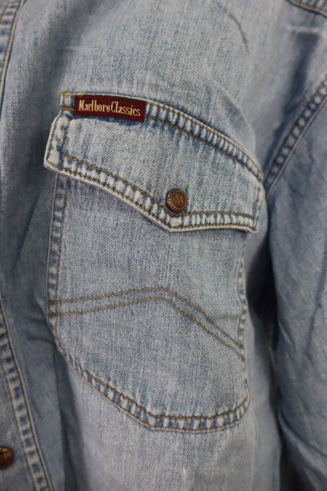 MARLBORO CLASSIC CAMICIA DONNA TG. XXL WOMAN SHIRT CASUAL VINTAGE COTONE DENIM