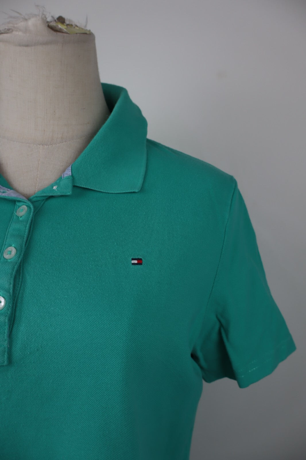 TOMMY HILFIGER POLO MAGLIA DONNA COTONE TG. L WOMAN SHIRT COTTON CASUAL VINTAGE