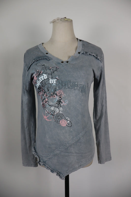 G-STAR MAGLIA DONNA TG. L CASUAL VINTAGE T-SHIRT COTONE COTTON