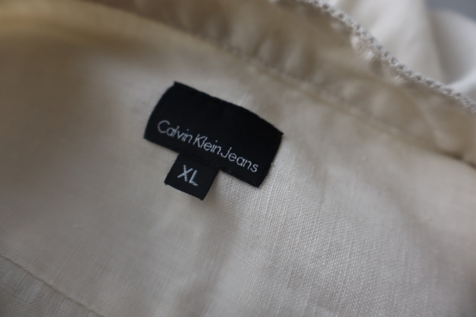 CALVIN KLEIN JEANS CAMICIA UOMO LINO TG. XL MAN CASUAL VINTAGE LINEN SHIRT LOGO