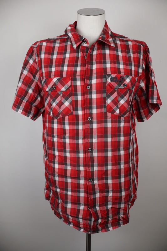 JACK WOLFSKIN CAMICIA UOMO 2XL MAN CASUAL VINTAGE  SHIRT COTTON COTONE TASCHE