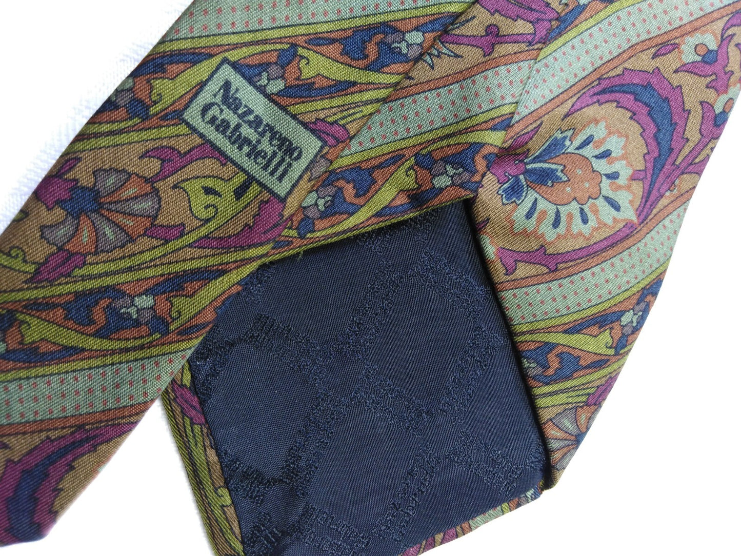 NAZARENO GABRIELLI 100% SILK TIE SETA CRAVATTA NECKTIE MADE IN ITALY CLASSIC