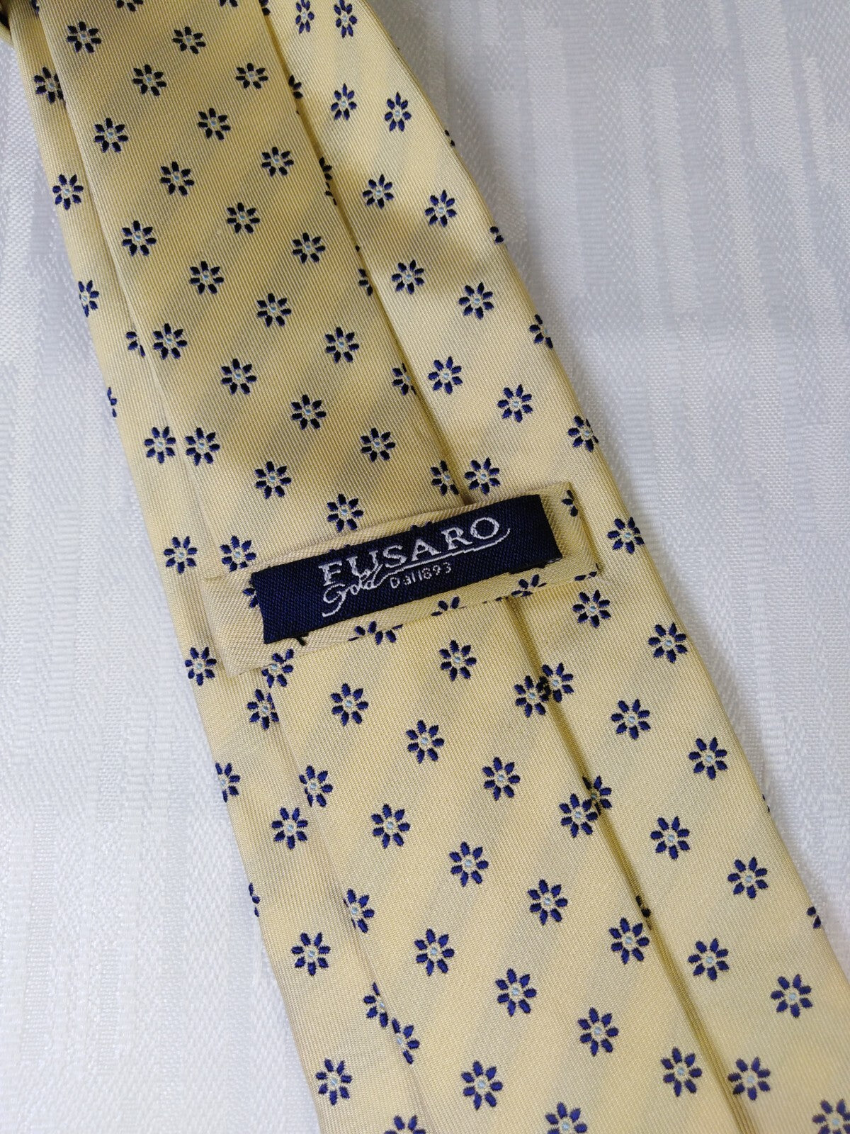 FUSARO NAPOLI 100% SILK TIE SETA CRAVATTA NECKTIE MADE ITALY VINTAGE SELF TIPPED