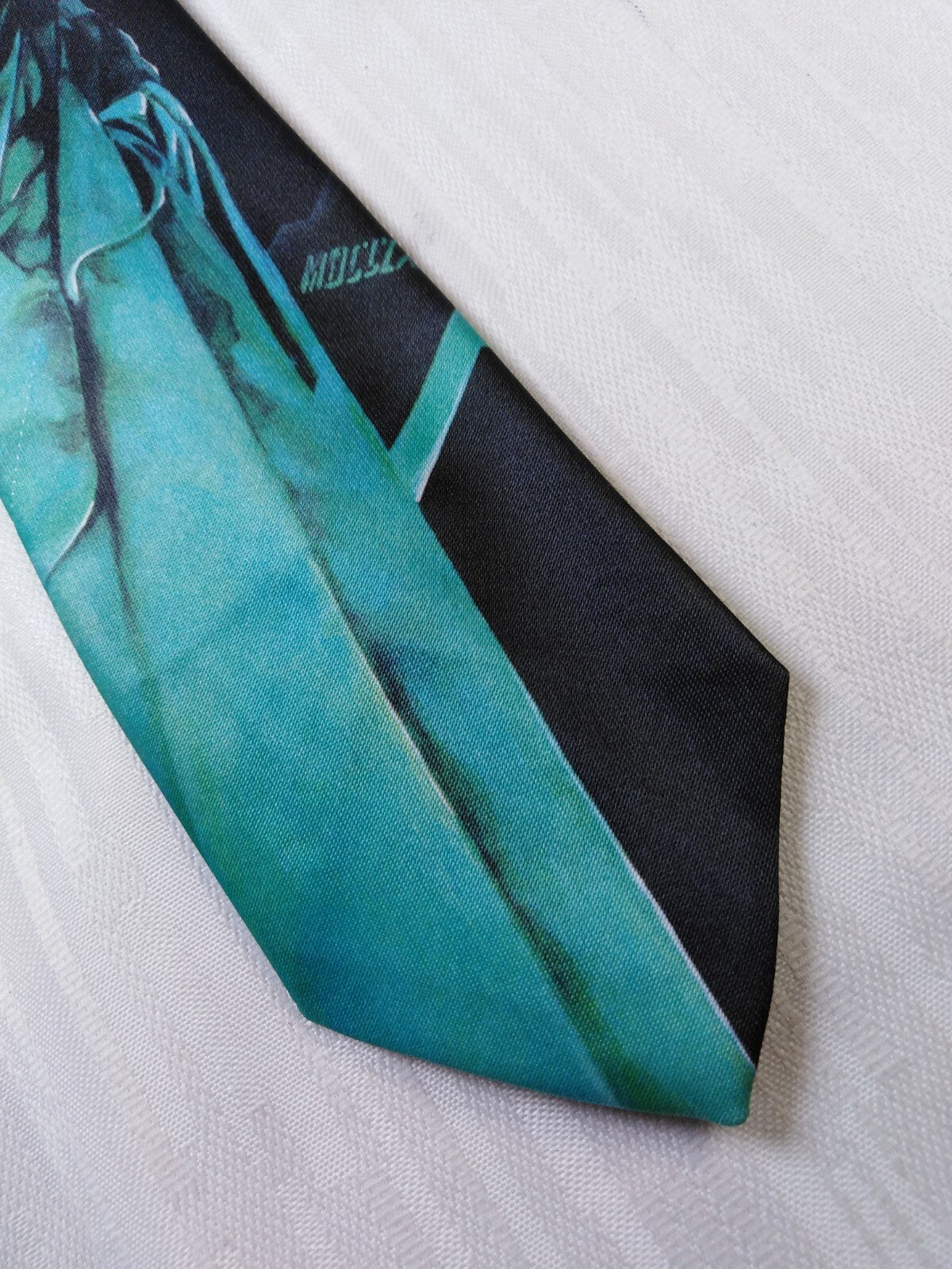 RALPH MARLIN POLIESTERE TIE CRAVATTA NECKTIE VINTAGE STATUE OF LIBERTY MADE USA