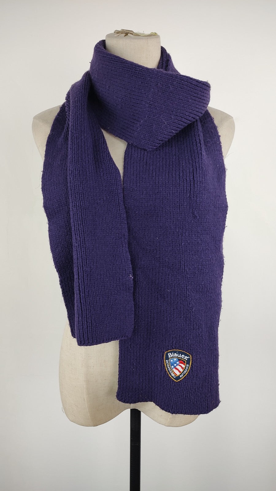 BLAUER SCIARPA ACRILICO UOMO DONNA WOMAN MAN VINTAGE CASUAL SCARF