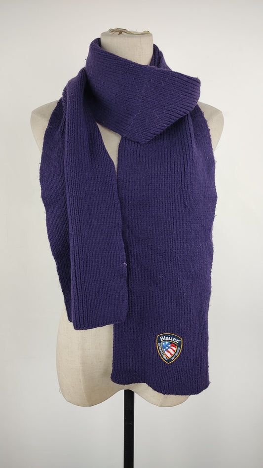 BLAUER SCIARPA ACRILICO UOMO DONNA WOMAN MAN VINTAGE CASUAL SCARF
