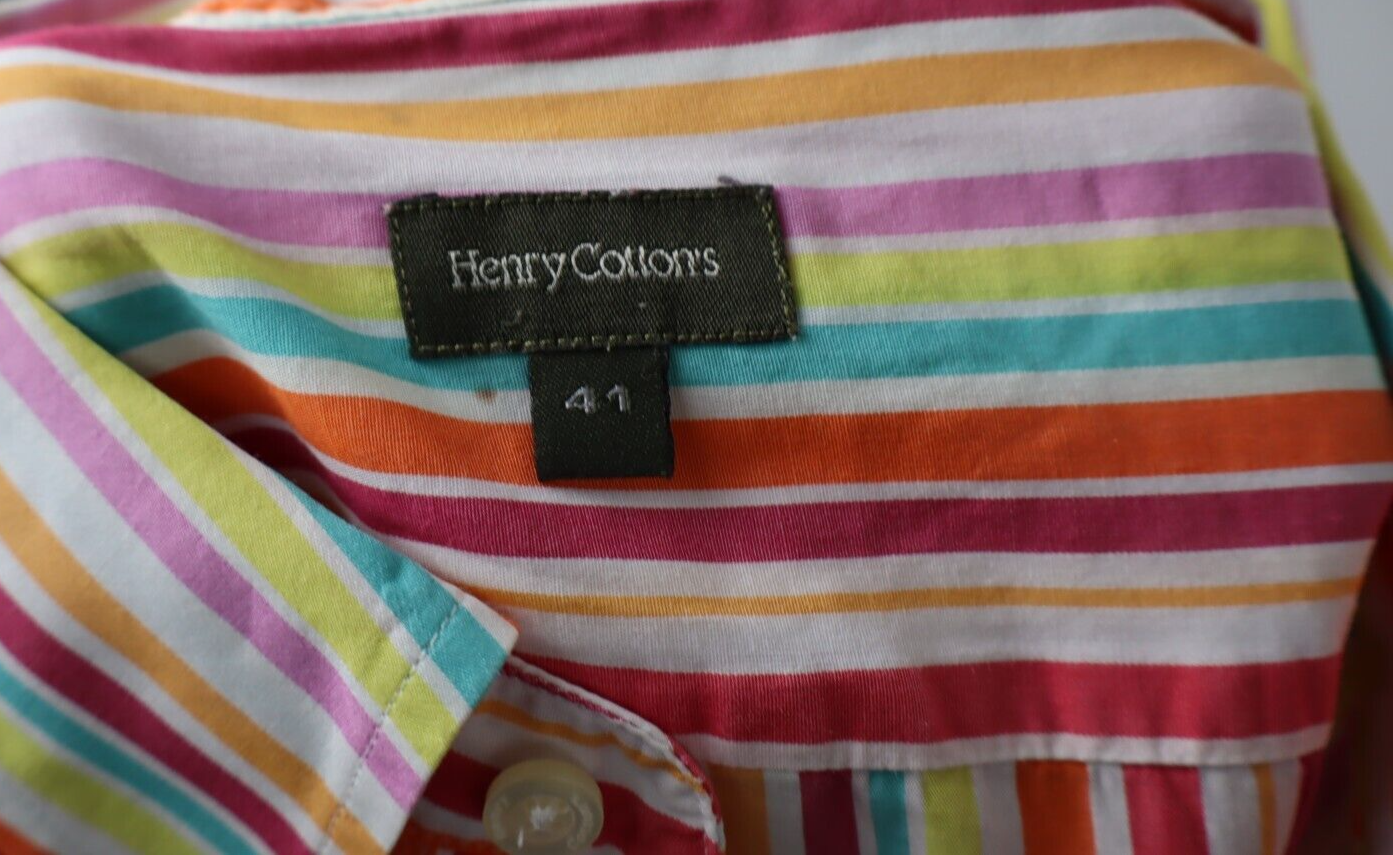 HENRY COTTON'S CAMICIA UOMO TG. 41 MAN CASUAL VINTAGE SHIRT COTONE COTTON