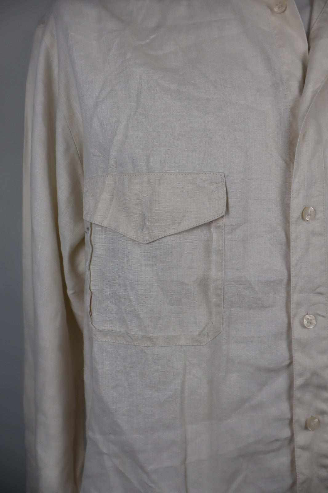 CALVIN KLEIN JEANS CAMICIA UOMO LINO TG. XL MAN CASUAL VINTAGE LINEN SHIRT LOGO