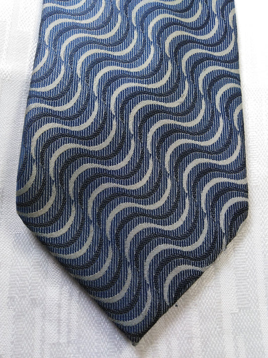 ROCCOBAROCCO 100% SETA SILK TIE CRAVATTA NECKTIE ITALY VINTAGE SELF TIPPED