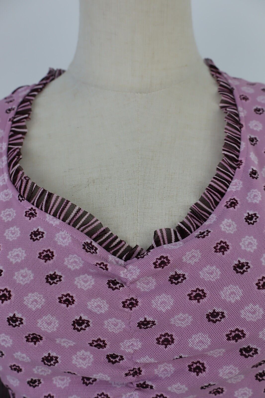 MAGLIA DONNA TG L WOMAN T-SHIRT FUNKY FAIR CHIFFON TRASPARENTE VINTAGE Y2K 00'S