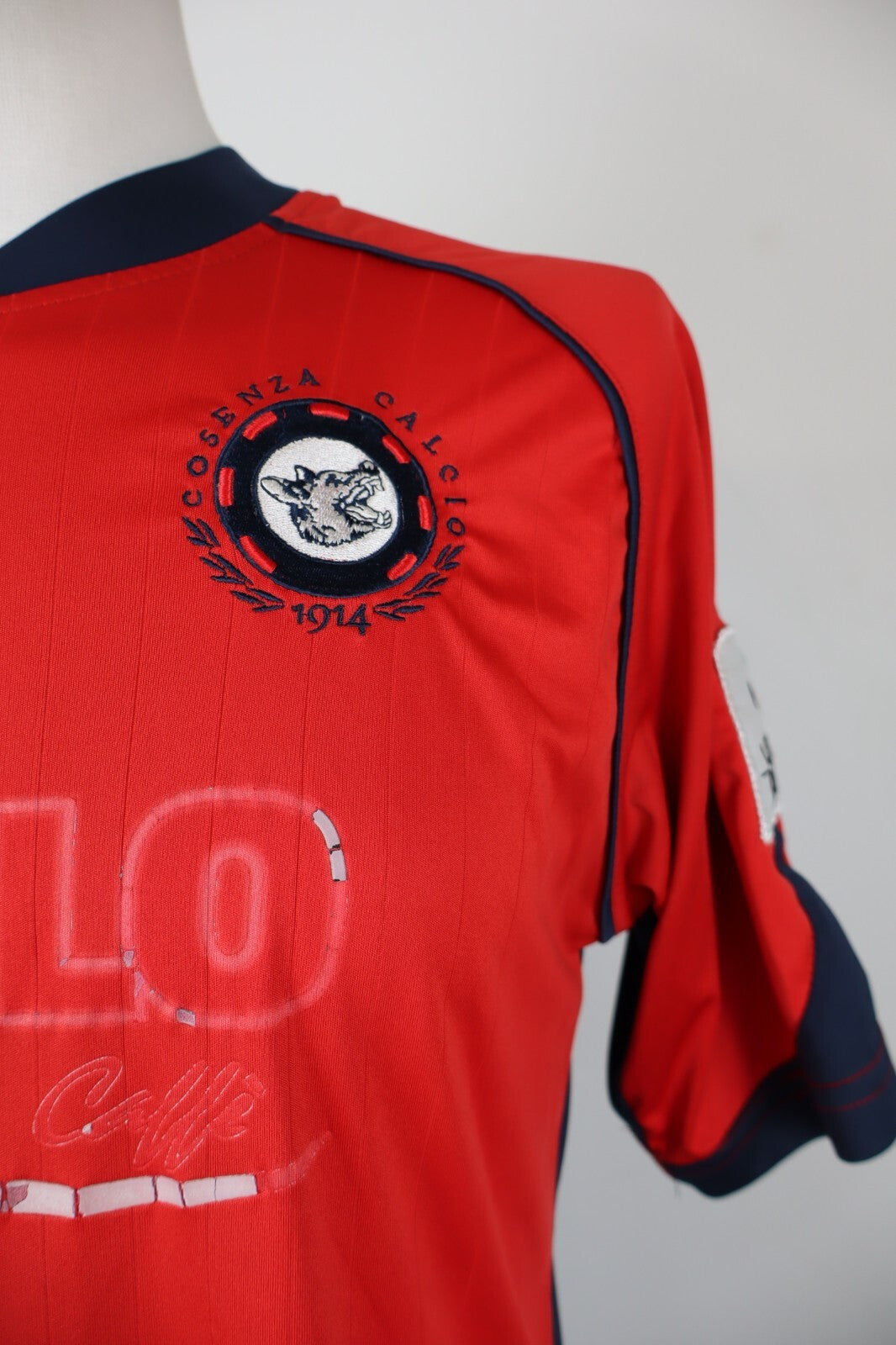 ONZE COSENZA MAGLIA T-SHIRT CALCIO UOMO Tg L SOCCER SHIRT JERSEY VINTAGE 10/11