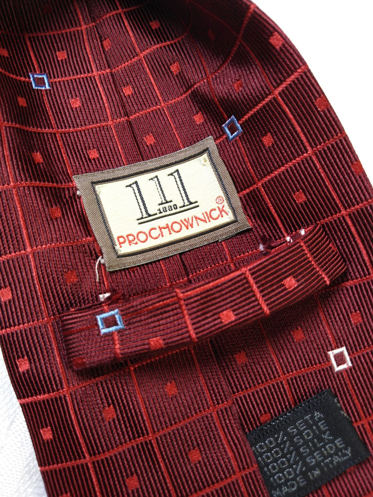 PROCHOWNICK 100% SILK TIE SETA CRAVATTA NECKTIE MADE IN ITALIA CLASSIC
