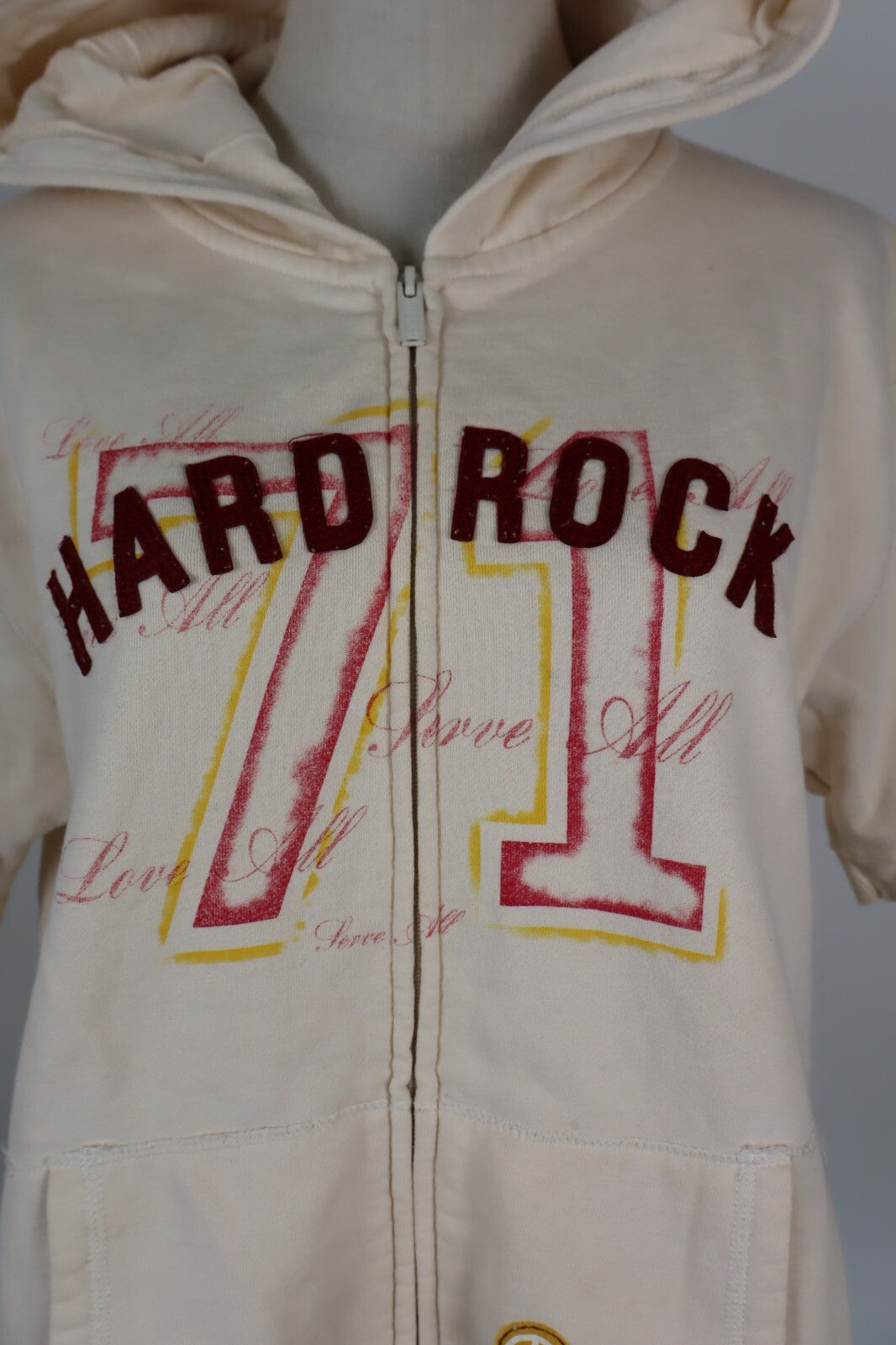 HARD ROCK CAFE FELPA CON CAPPUCCIO DONNA Tg L WOMAN CASUAL VINTAGE SWEATSHIRT
