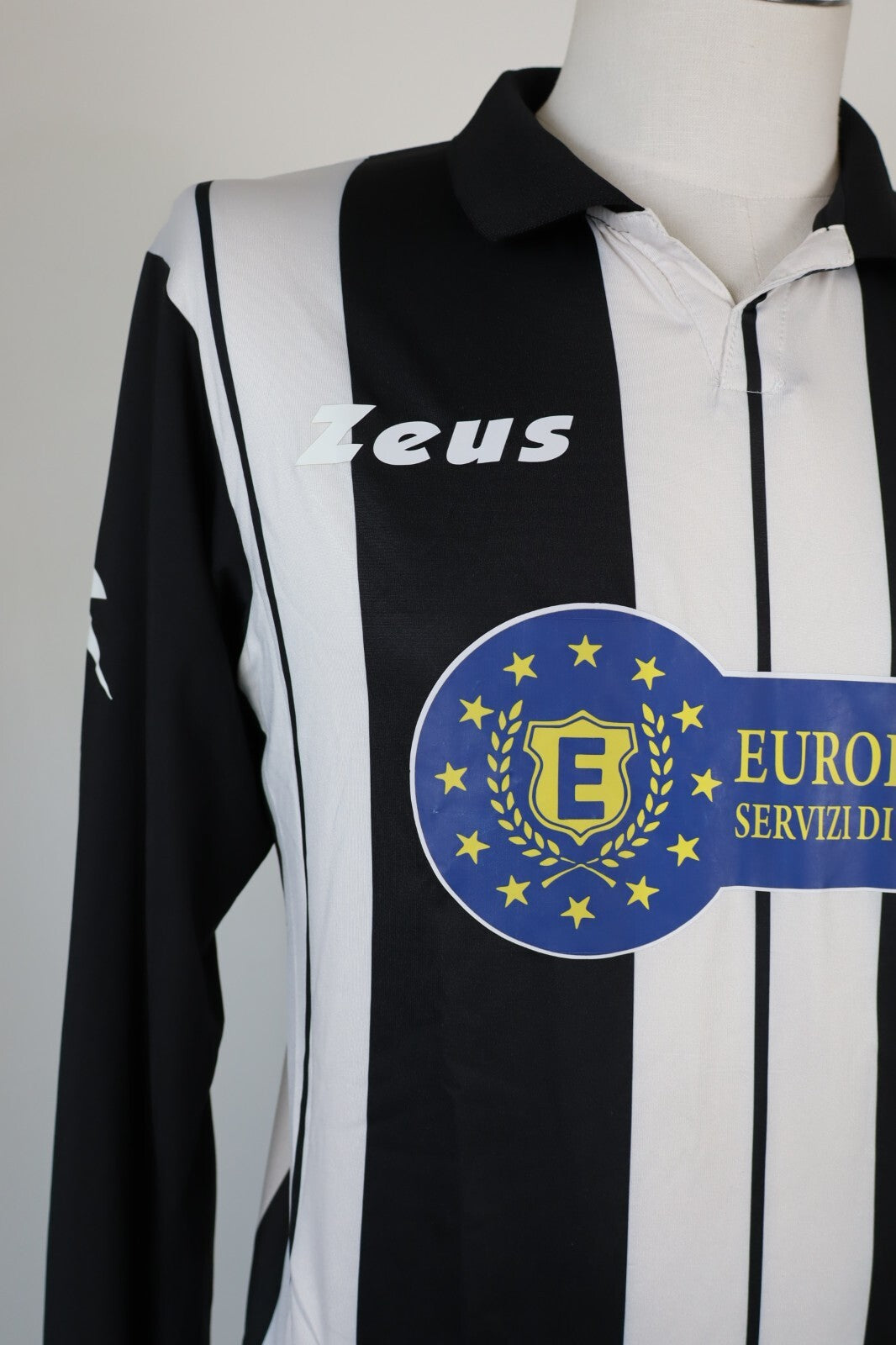 ZEUS SS NOLA N 18 MAGLIA CON ZIP CALCIO TRIKOT UOMO Tg M SOCCER JERSEY VINTAGE