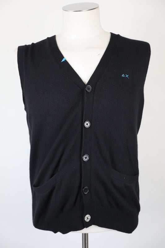 SUN68 MAGLIONE CARDIGAN SMANICATO UOMO XL MAN SWEATER CASUAL CASHMERE COTONE