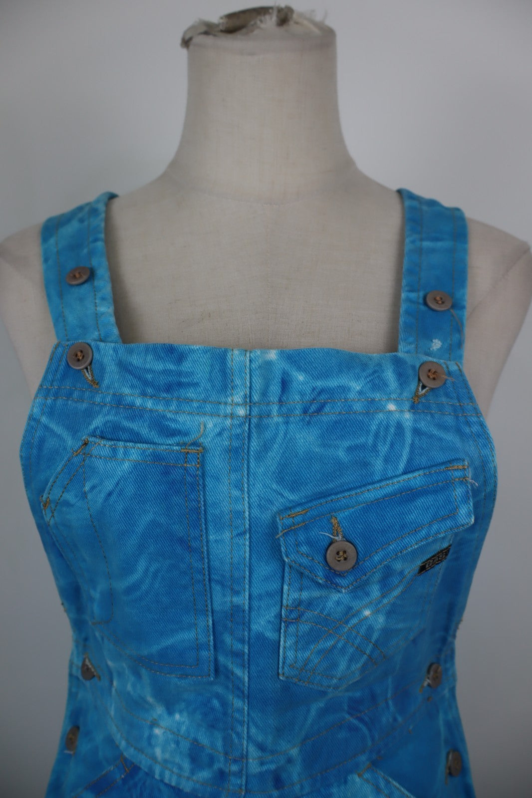 GAS VESTITO SALOPETTE JEANS DONNA TG. S WOMAN CASUAL VINTAGE DRESS ABITO