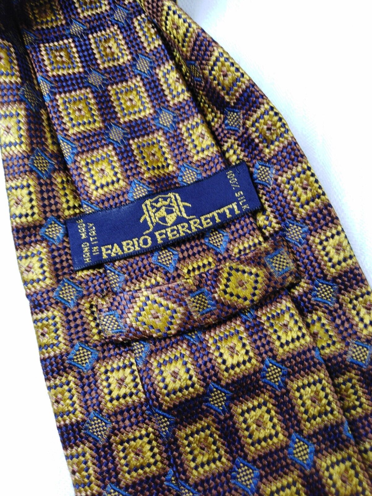 FABIO FERRETTI 100% SILK TIE SETA CRAVATTA NECKTIE MADE IN ITALY