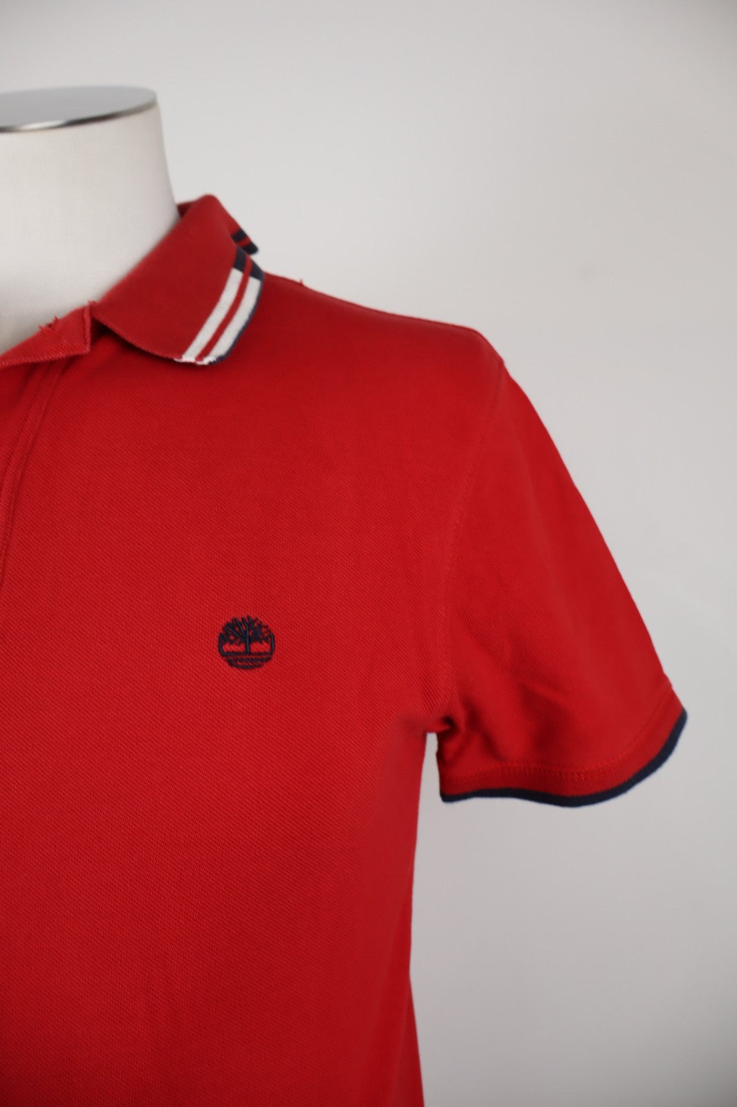 TIMBERLAND POLO UOMO MAN COTONE TG. S T-SHIRT CASUAL VINTAGE COTONE ROSSO LOGO