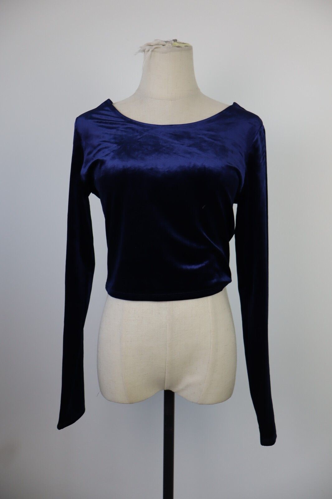 MAGLIA CROP TOP DONNA M WOMAN T-SHIRT LUXURY MALLCORE VELLUTO GRUNGE Y2K 2000'S