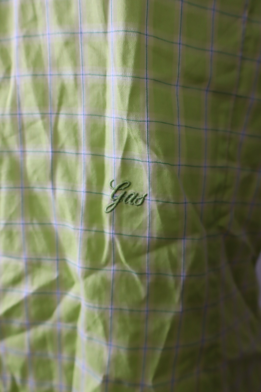 GAS CAMICIA UOMO TG. 42 MAN CASUAL VINTAGE SHIRT COTONE LOGO