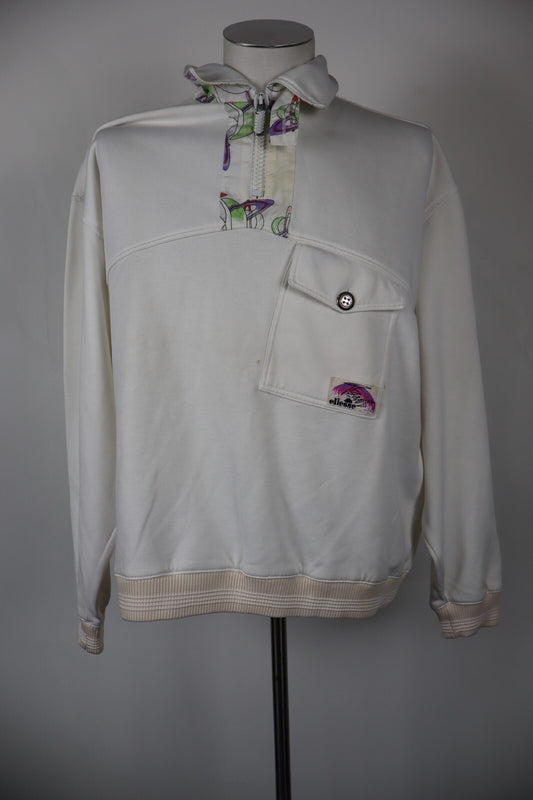 ELLESSE TENNIS FELPA MAGLIA ZIP UOMO 2XL MAN SHIRT SPORT VINTAGE JACKET