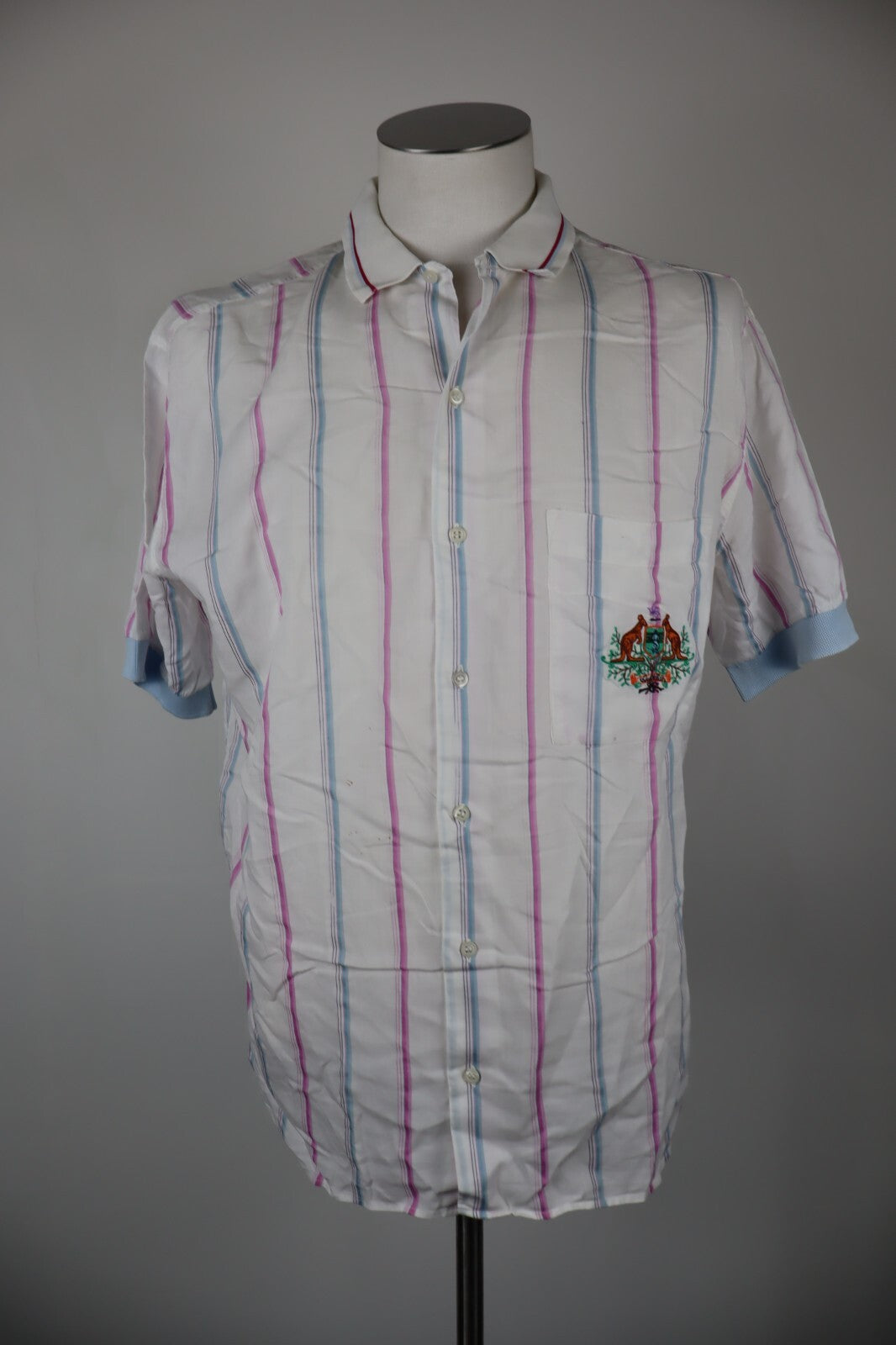 AUSTRALIAN L'ALPINA CAMICIA UOMO COTONE TG. 48 MAN CASUAL VINTAGE SHIRT
