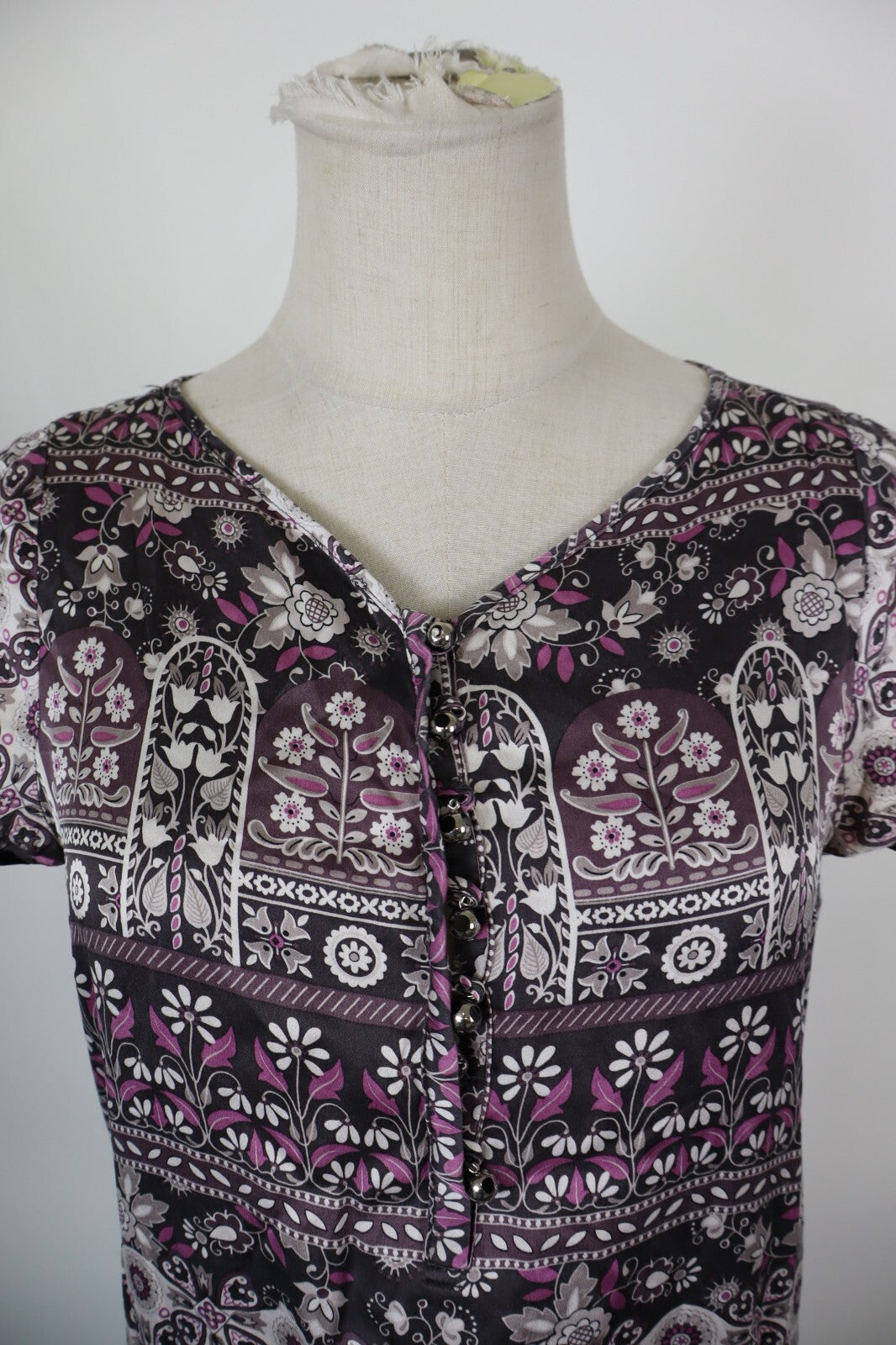 LIU JO VESTITO DONNA TG. 44 WOMAN CASUAL VINTAGE DRESS ABITO SETA CERNIERA BLUSA