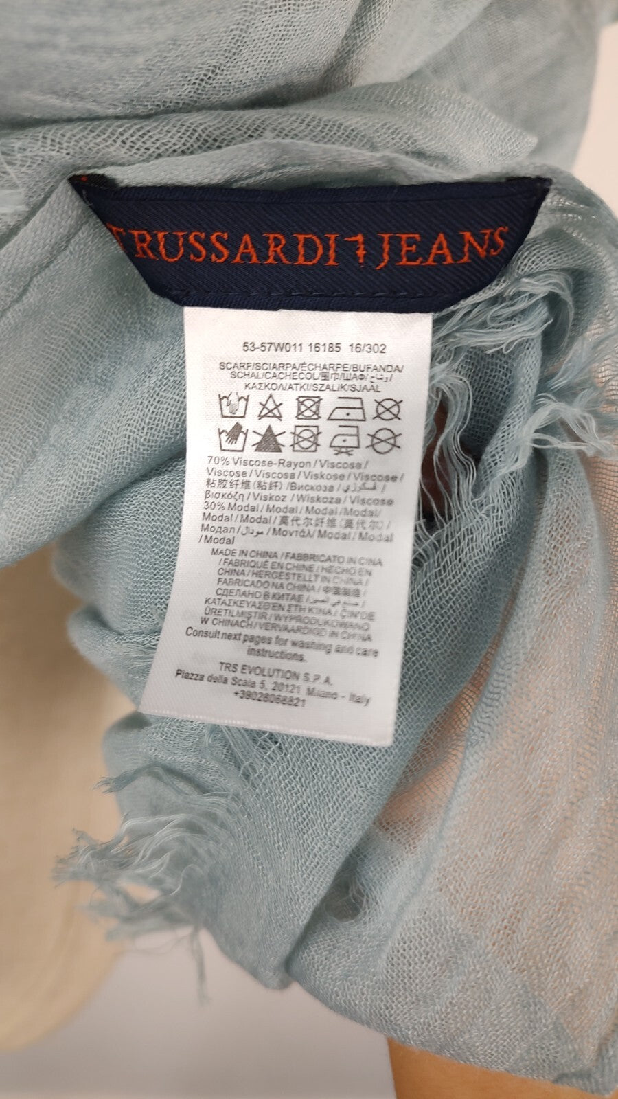 TRUSSARDI JEANS SCIARPA UOMO DONNA WOMAN MAN VINTAGE CASUAL SCARF