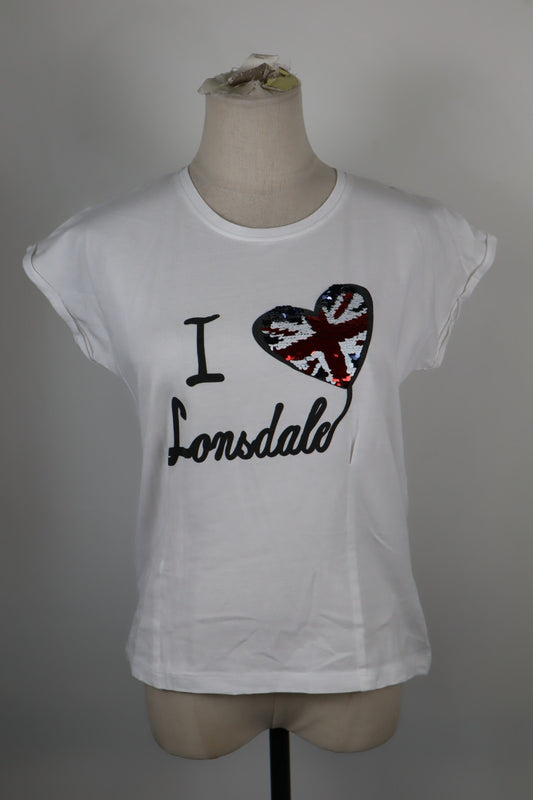 LONSDALE MAGLIA DONNA TG. M WOMAN CASUAL VINTAGE TOP T-SHIRT COTONE