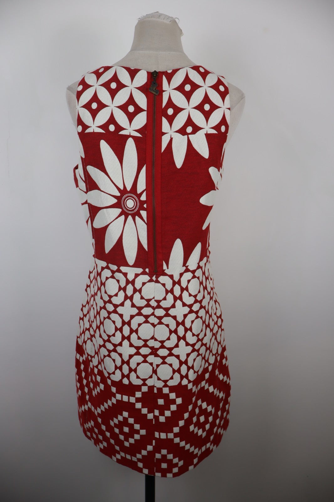 DESIGUAL VESTITO DONNA TG. 40 WOMAN CASUAL VINTAGE DRESS ABITO CERNIERA LOGO