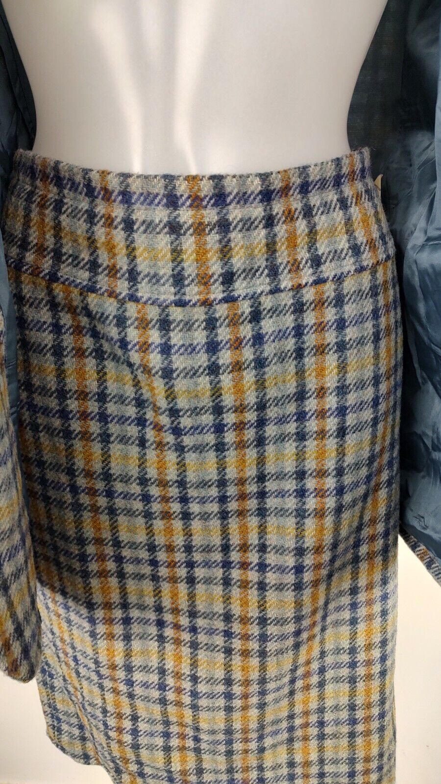COLMAR COMPLETO DONNA Tg. 46 GIACCA GONNA DRESS VINTAGE CASUAL SUIT LANA TARTAN