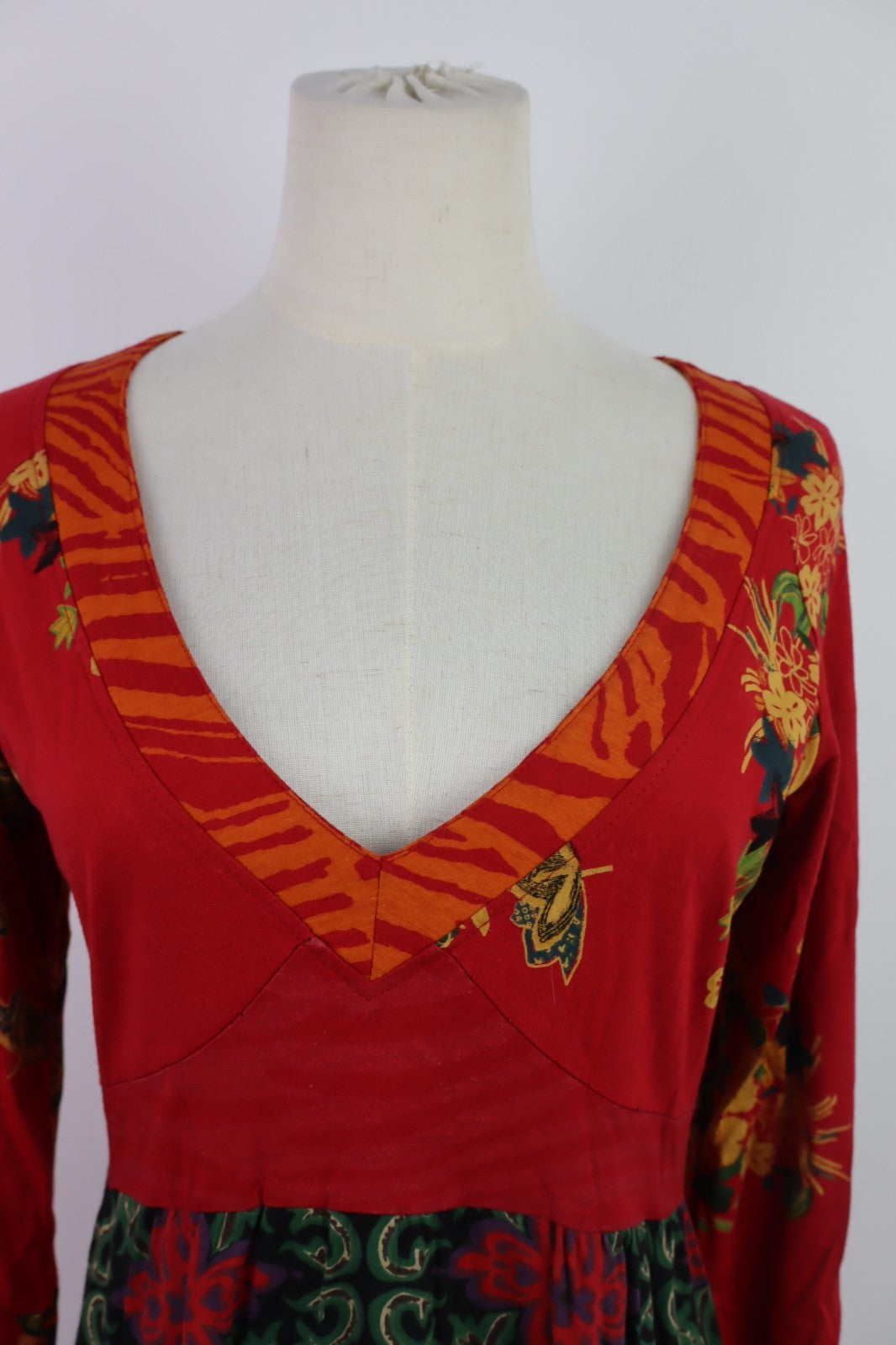 DESIGUAL VESTITO DONNA TG. L WOMAN CASUAL VINTAGE DRESS ABITO VISCOSA COTONE