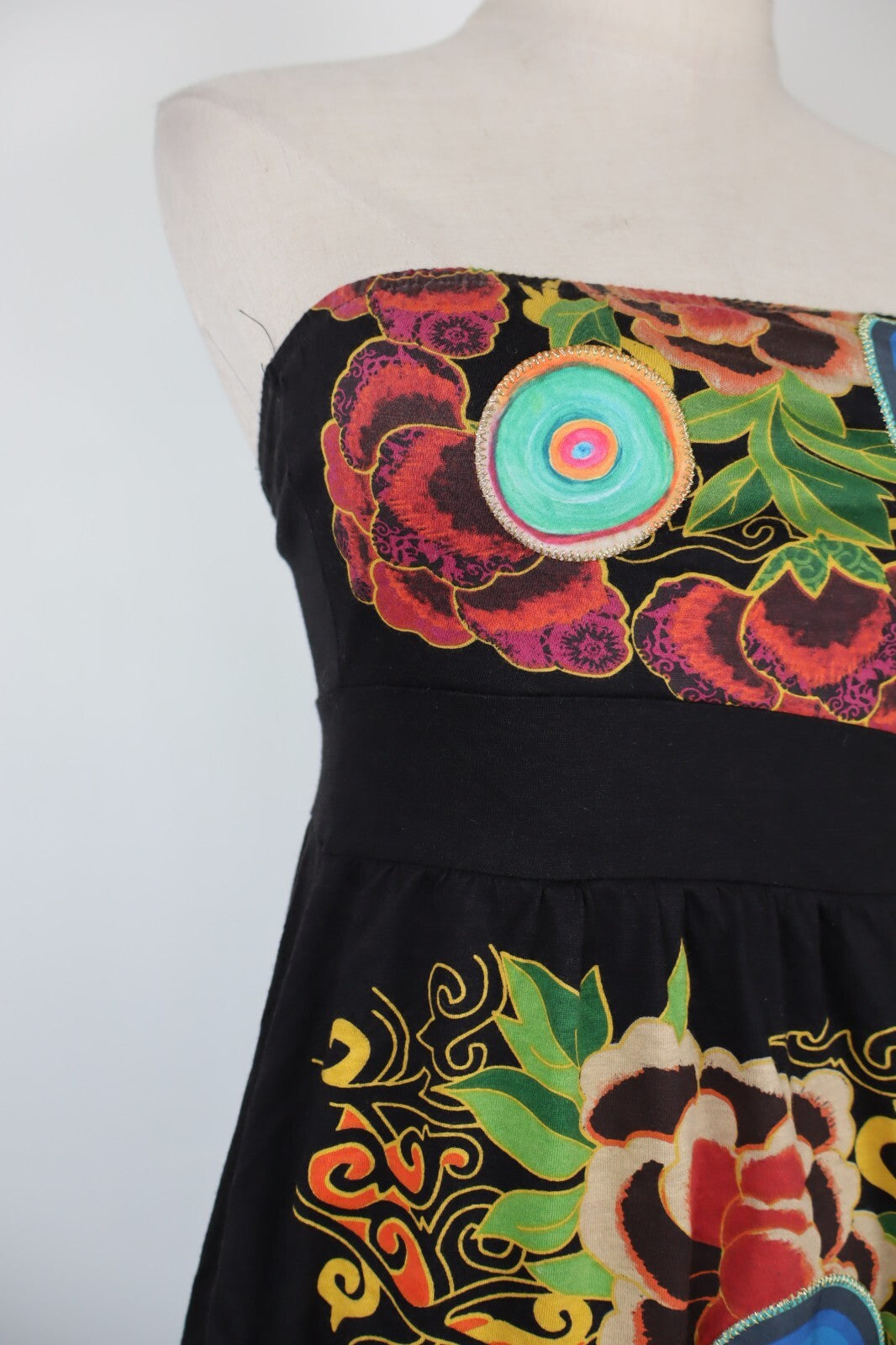 DESIGUAL VESTITO DONNA TG. S WOMAN CASUAL VINTAGE DRESS ABITO COTONE COTTON