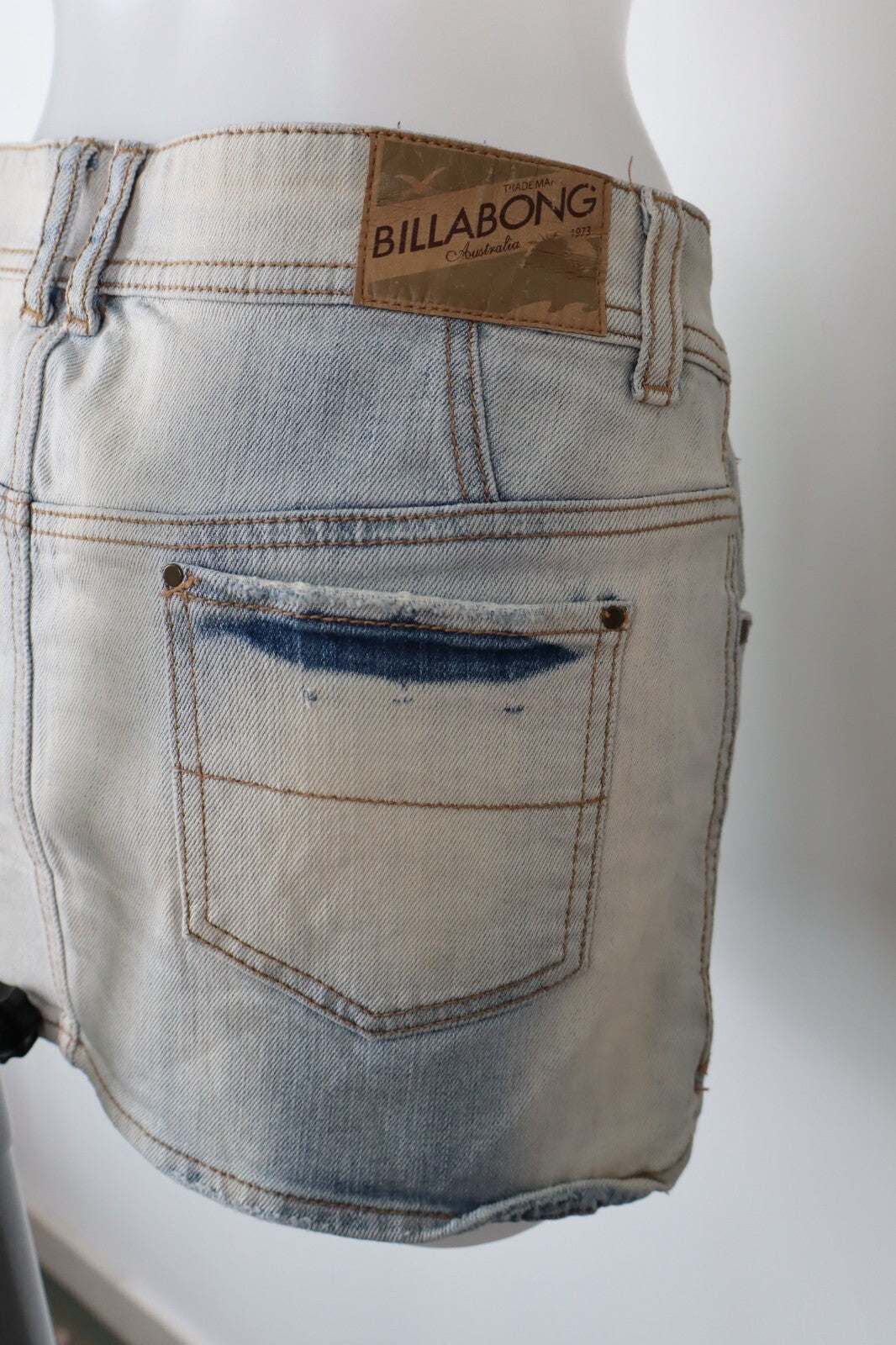 BILLABONG GONNA DONNA TG. 12 WOMAN VINTAGE SKIRT CASUAL COTONE DENIM