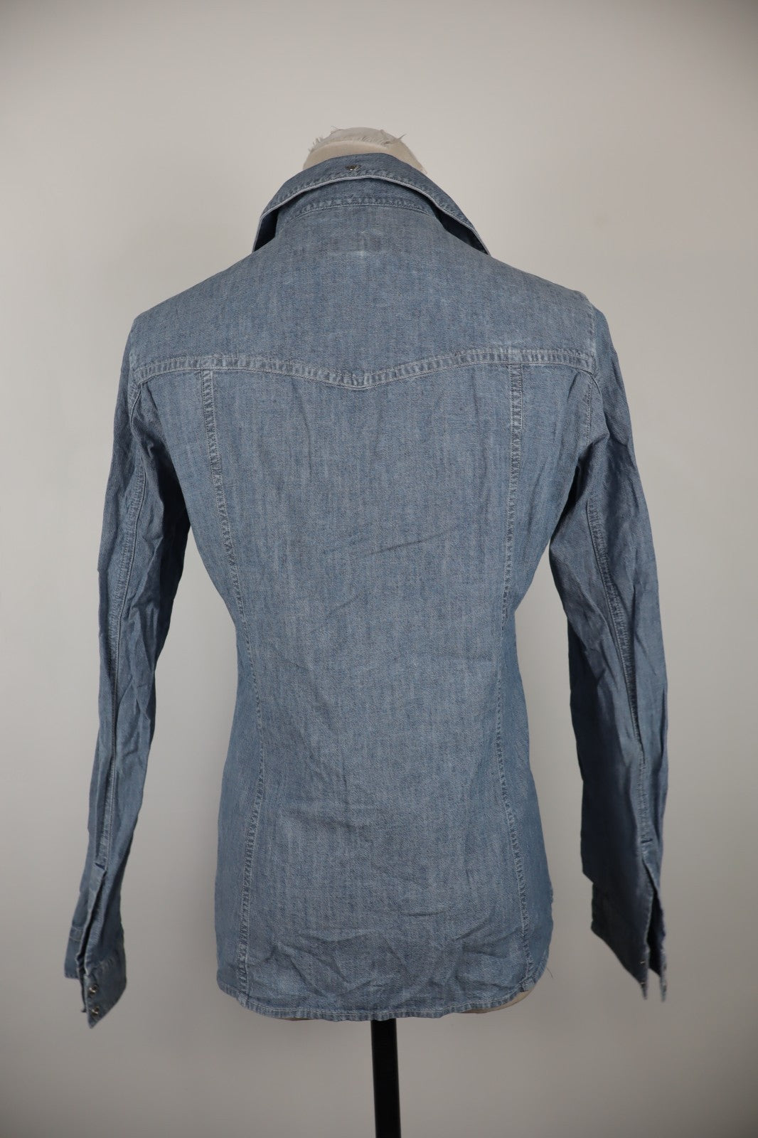 AJ ARMANI JEANS CAMICIA DONNA TG. 42 WOMAN SHIRT CASUAL VINTAGE DENIM COTONE