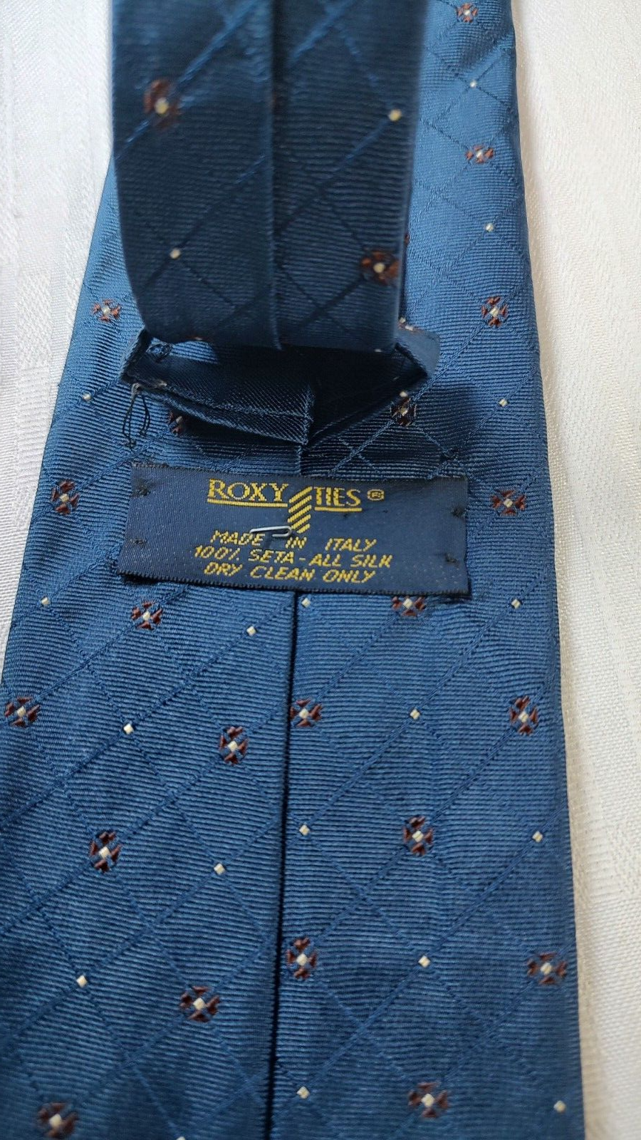 ROXY 100% SILK TIE SETA CRAVATTA NECKTIE MADE IN ITALY VINTAGE