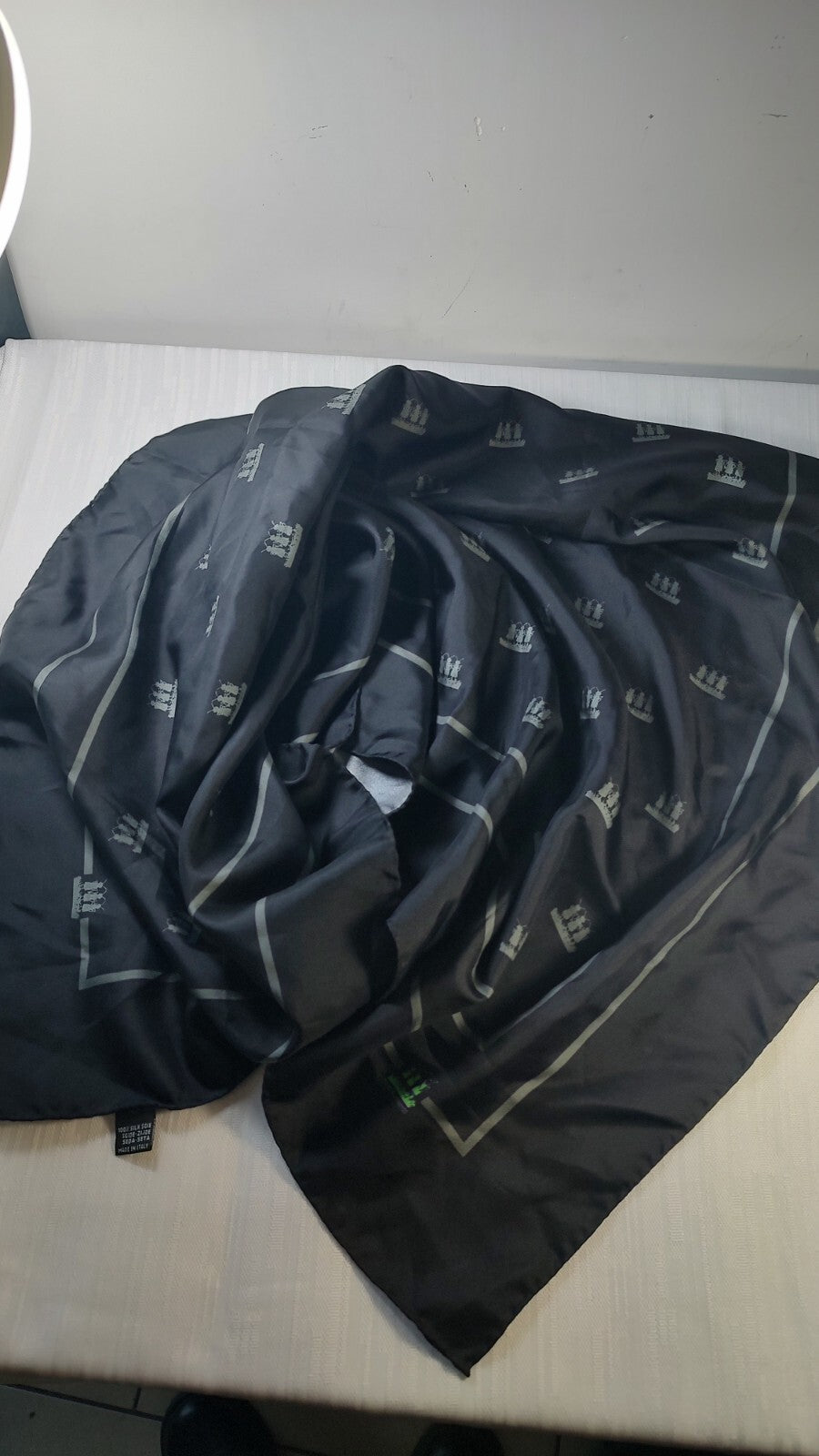FORMICHE VERDI FOULARD 100% SILK SCARVES SCARF SQUARE SETA MADE IN ITALY