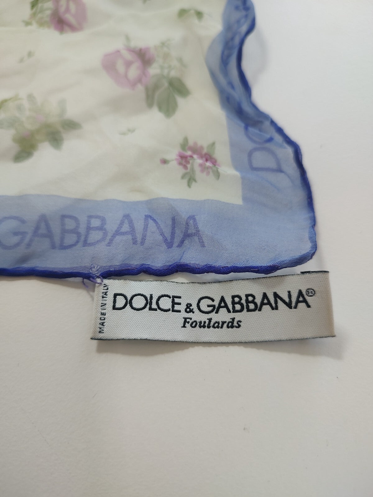 DOLCE & GABBANA FOULARD 100% SILK SETA SCARVES SCARF SQUARE MADE IN ITALY