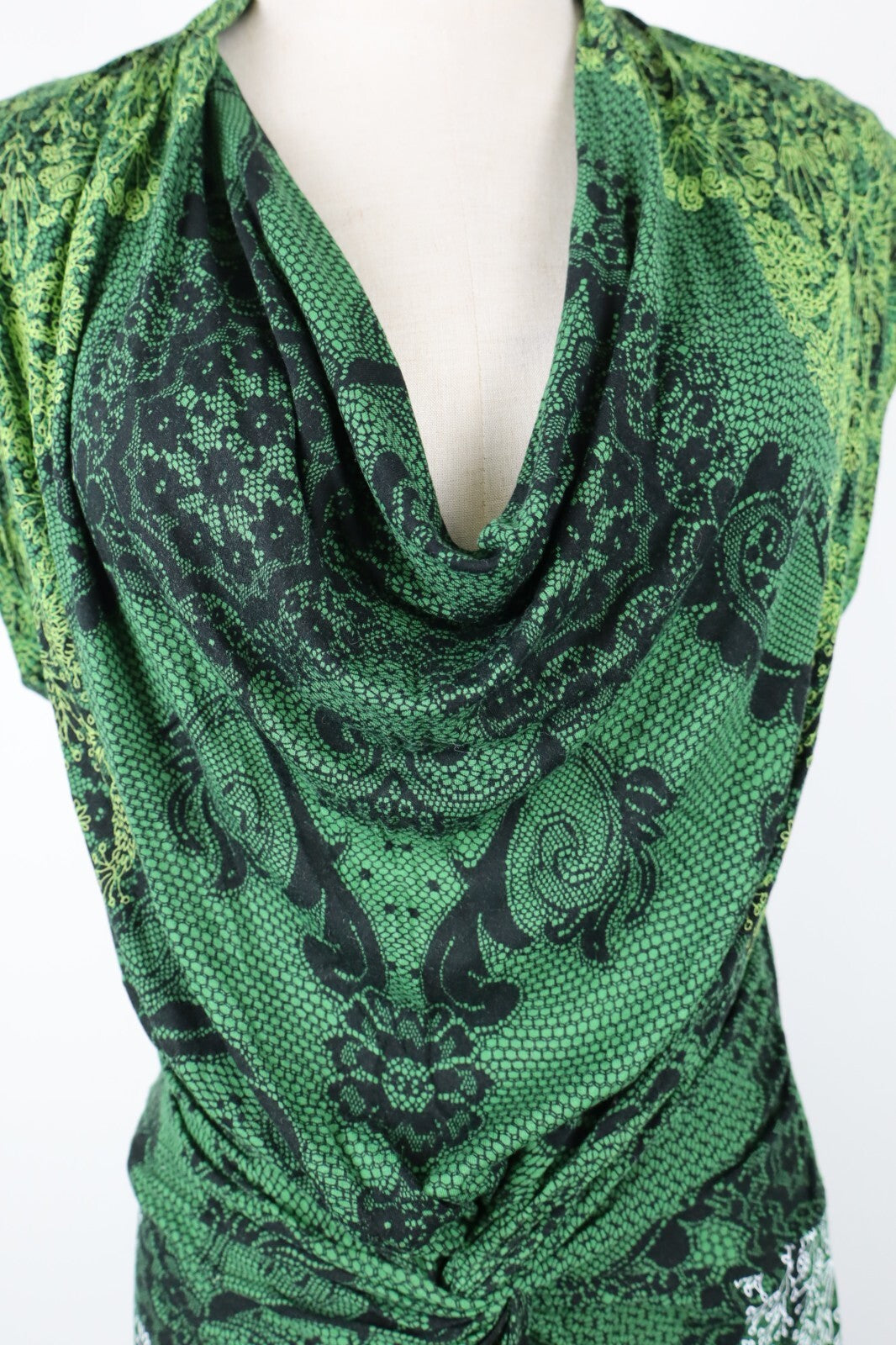 DESIGUAL VESTITO ABITO DONNA TG. XL WOMAN CASUAL VINTAGE DRESS DRAPPEGGIO