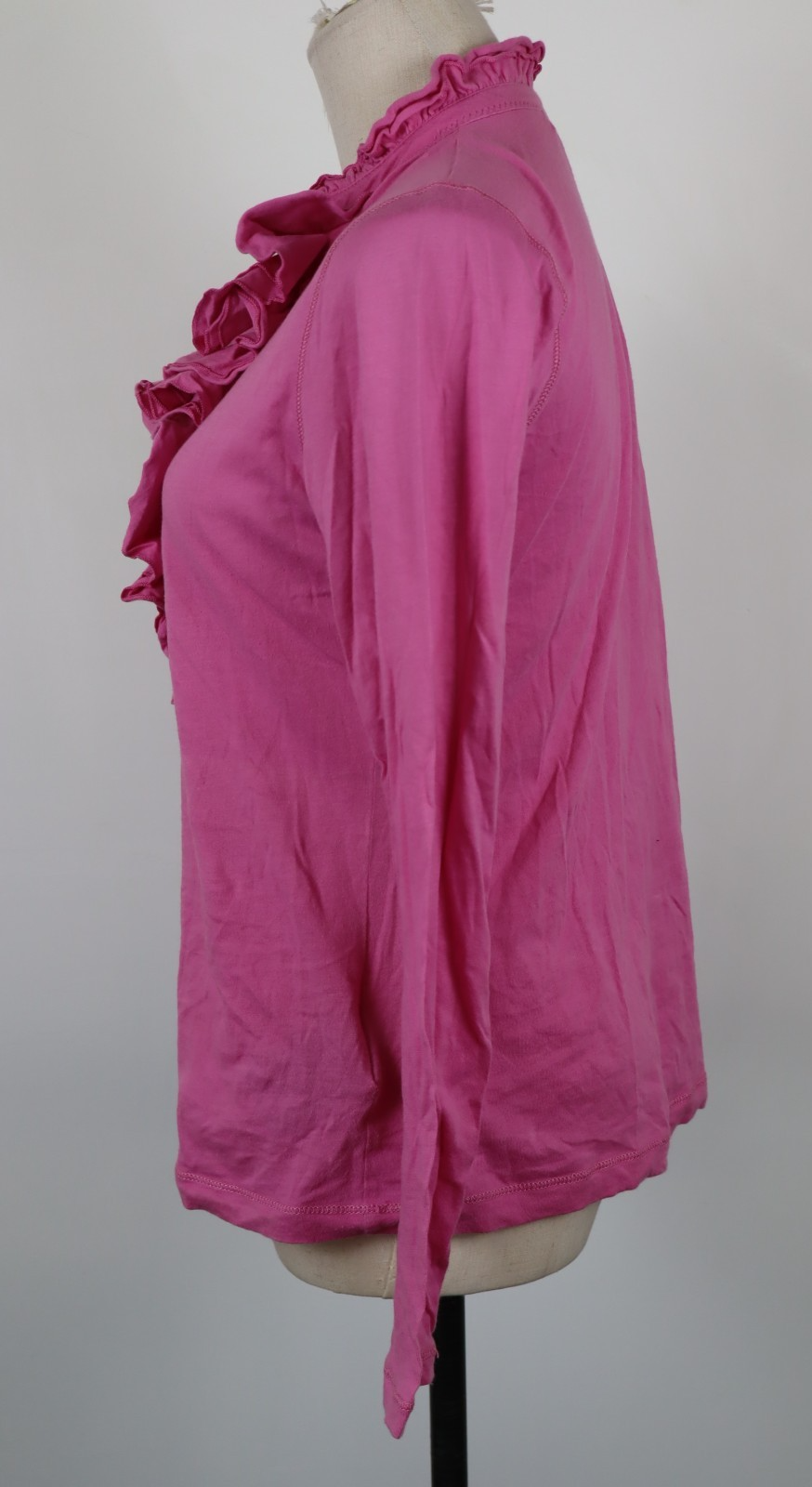 LAUREN RALPH LAUREN DONNA MAGLIA COTONE TG. M COTTON SHIRT CASUAL VINTAGE ROUCHE